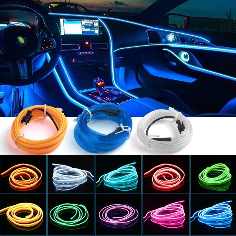 Led El Wire - 1M/3M/5M Interni Auto Lampada Decorativa A